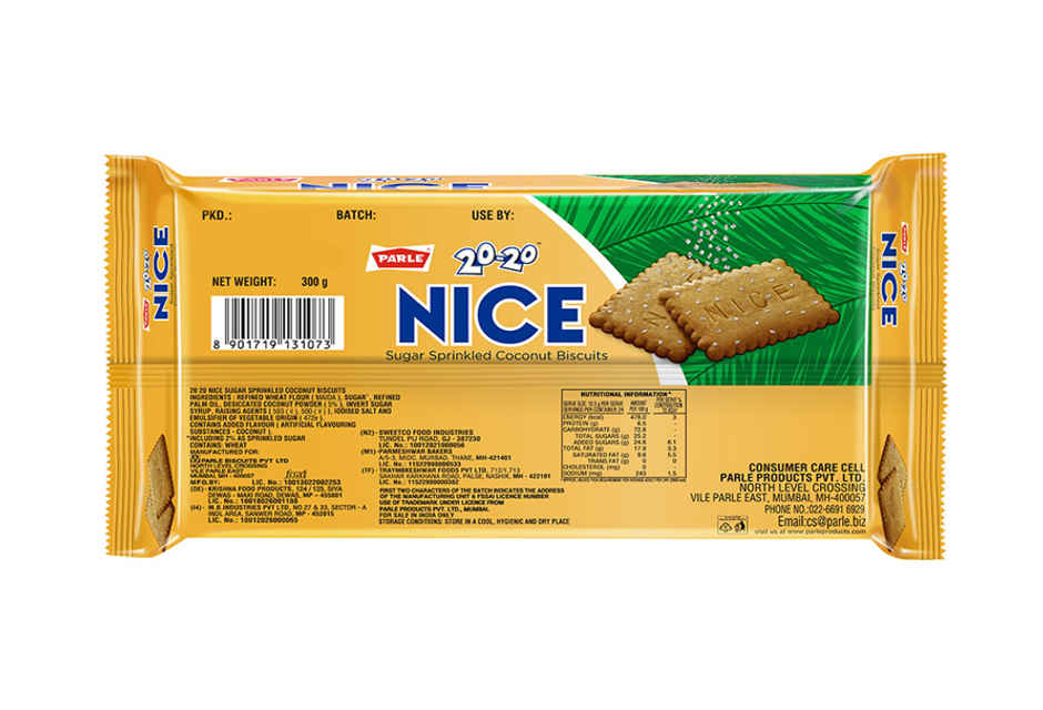 Parle 20-20 Nice Coconut Biscuits | Crunchy & Coconutty